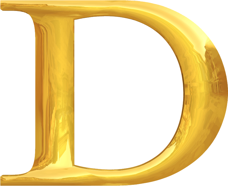 Gold typography D - Openclipart