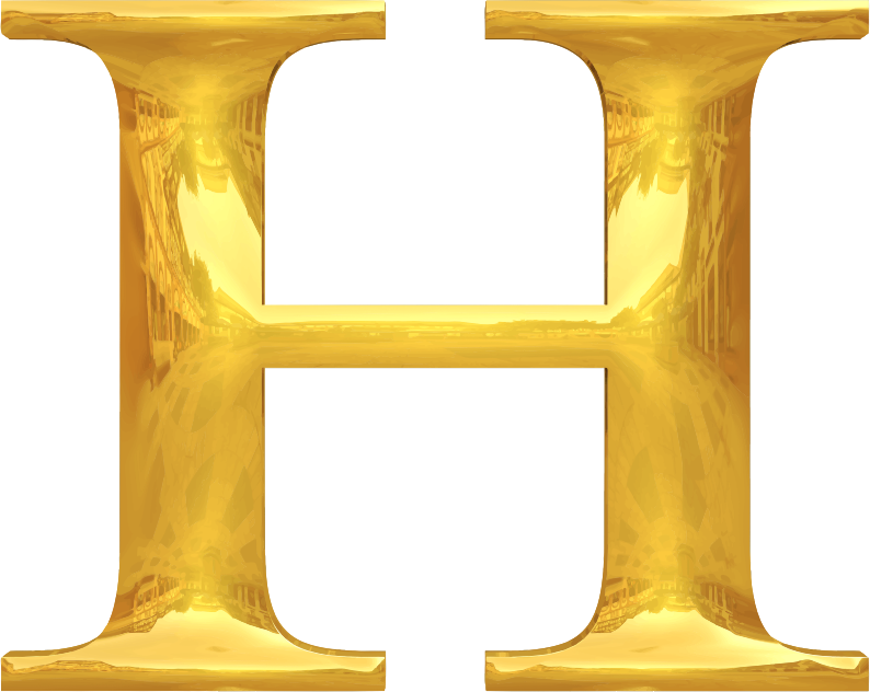 Gold typography H