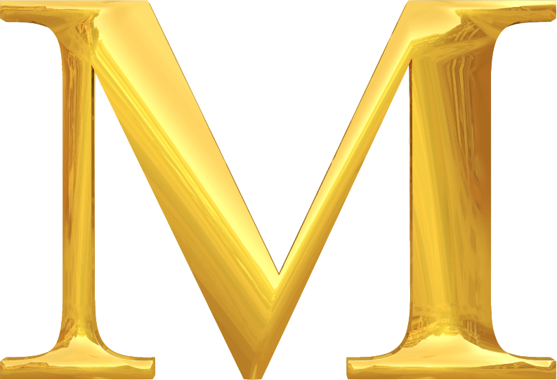 Gold typography M