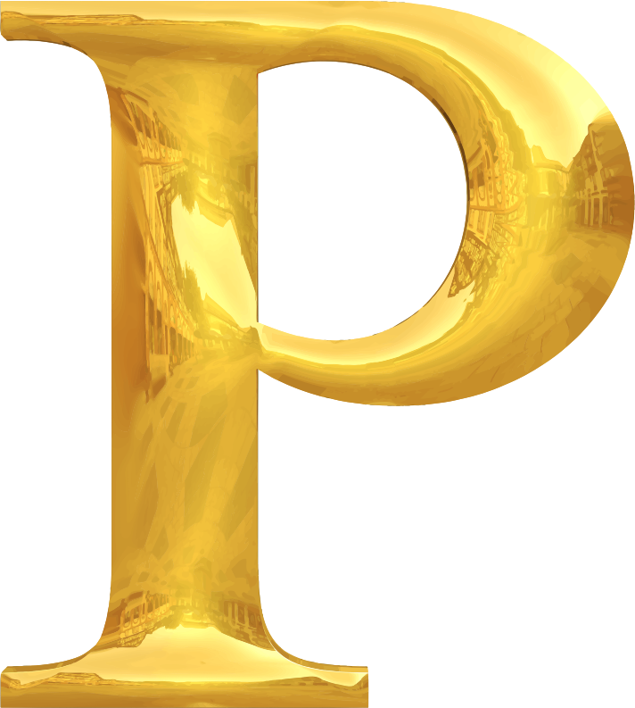 Gold typography P