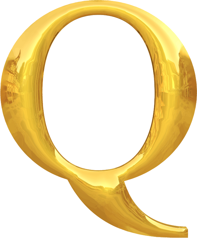 Gold typography Q