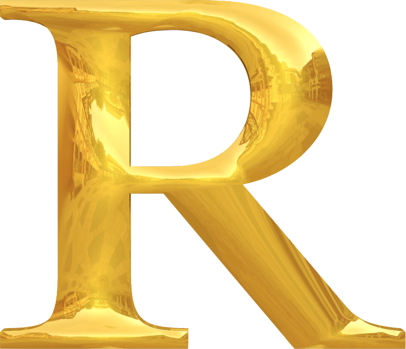 Gold typography R