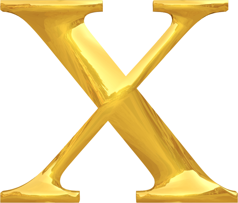 Gold typography X