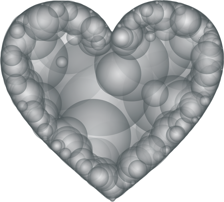 Geometric Heart Grayscale