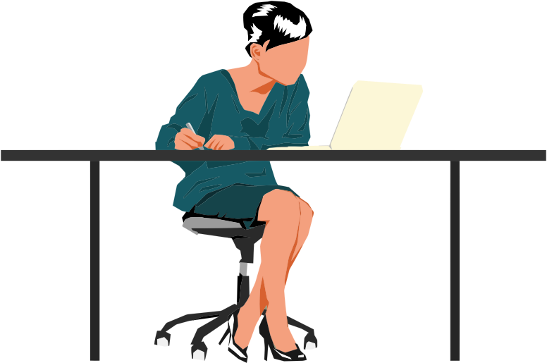 Woman Sitting At Desk