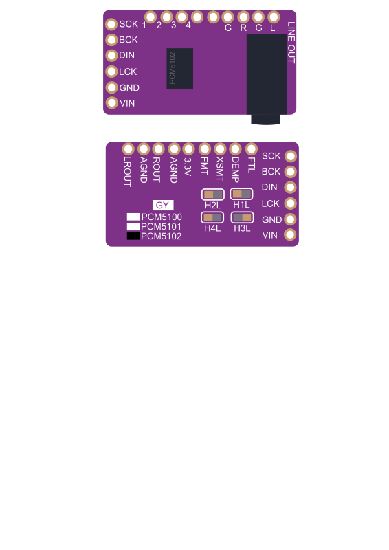 Audio I2S DAC with PCM5102