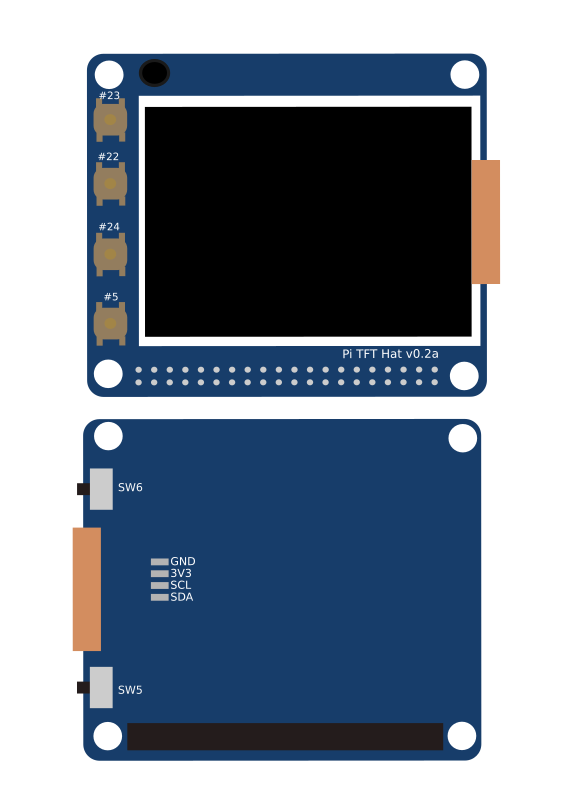 2.2" TFT LCD Display Hat