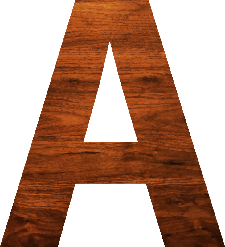 Wood texture alphabet A