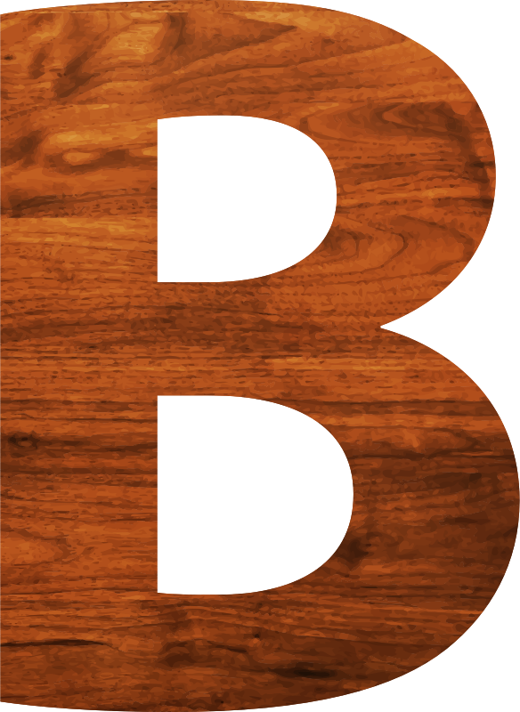 Wood texture alphabet B