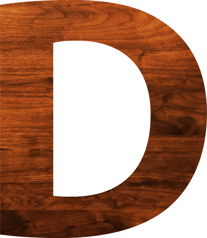 Wood texture alphabet D