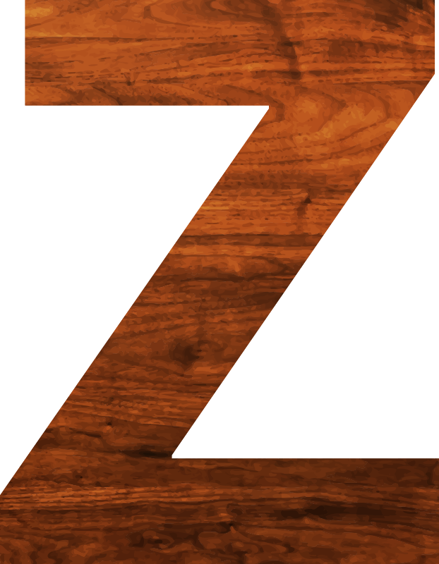 Wood texture alphabet Z