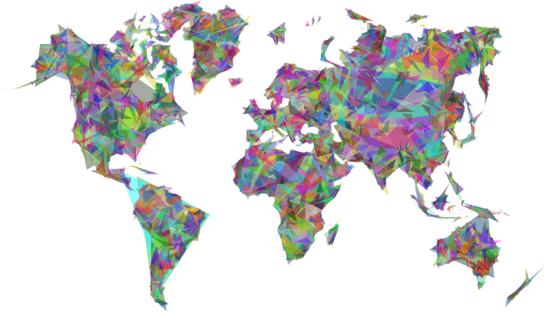 World Map Triangles Prismatic