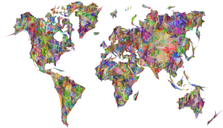 World Map Triangles Prismatic 2