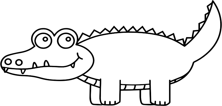 cute alligator clipart black and white