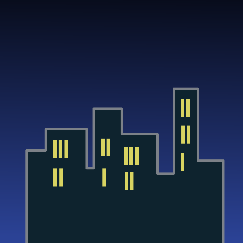 Buildings at Night Icon