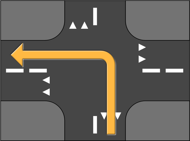 Road Crossing Turn Left