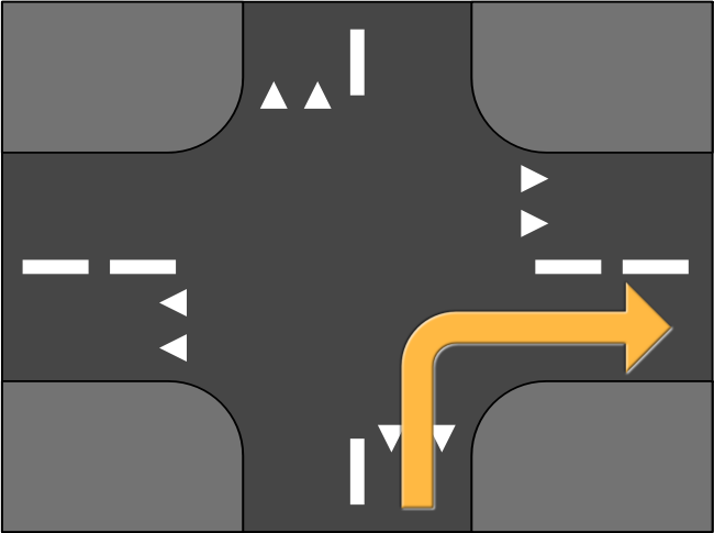 Road Crossing Turn Right