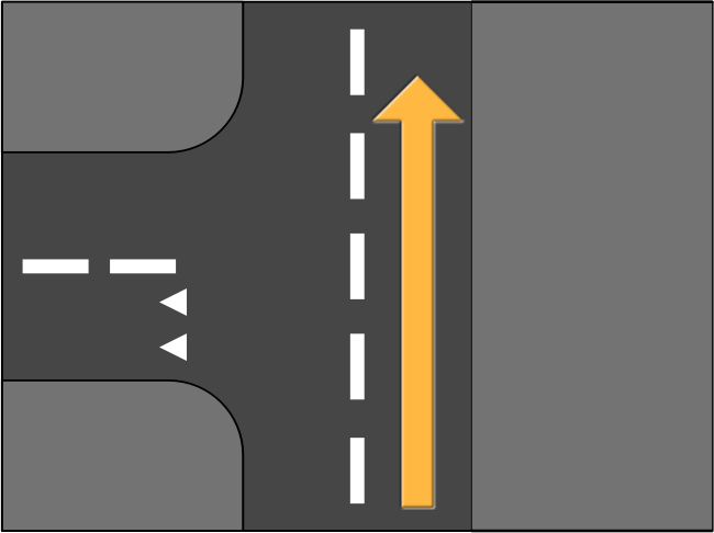 Road Splitting Left Straight Ahead