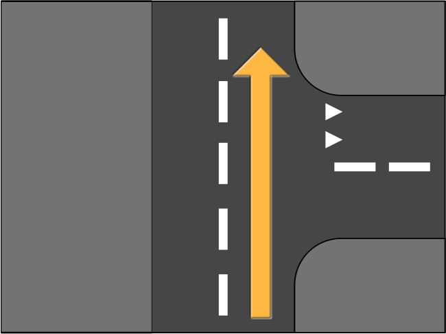 Road Splitting Right Straight Ahead