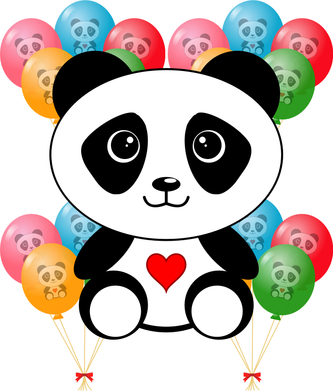 Panda with bamboo leaves - Openclipart