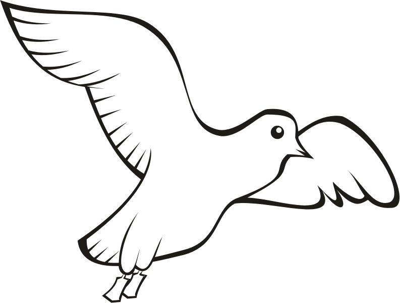 Bird in flight 2 (outline) - Openclipart