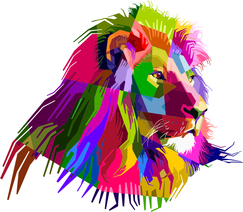 Prismatic Geometric Lion