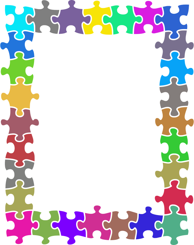 Jigsaw puzzle frame (random colours)