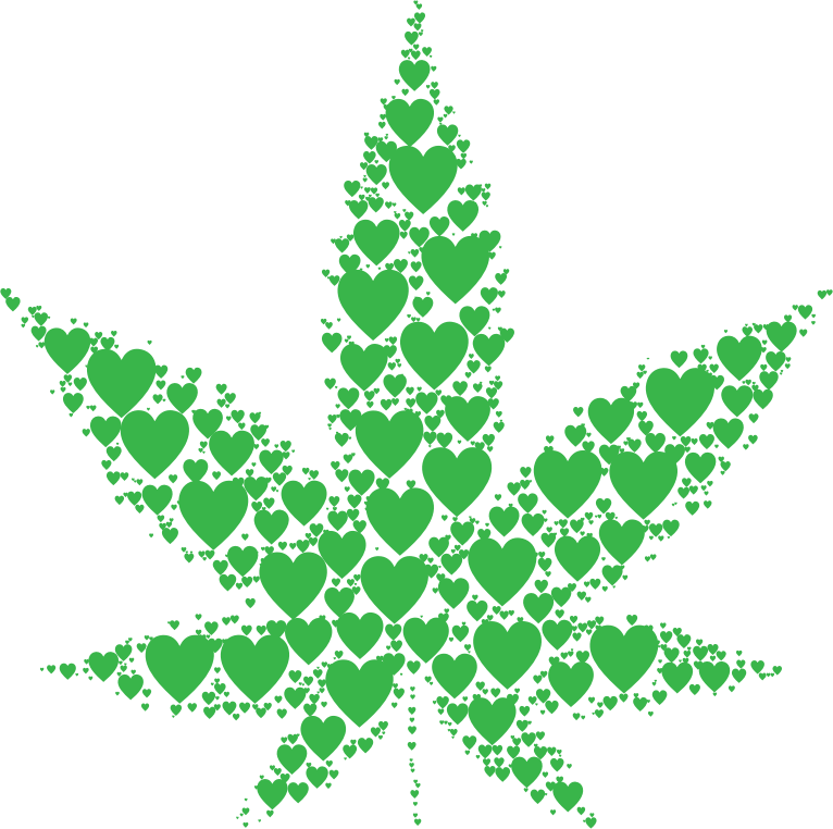 Marijuana Leaf Hearts 2