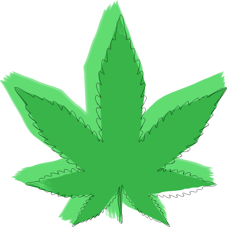 Abstract Stylized Marijuana Leaf