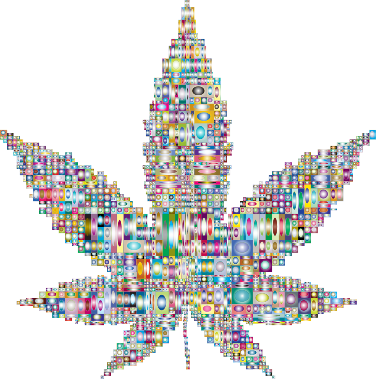 Elliptical Rectangles Marijuana Leaf Prismatic