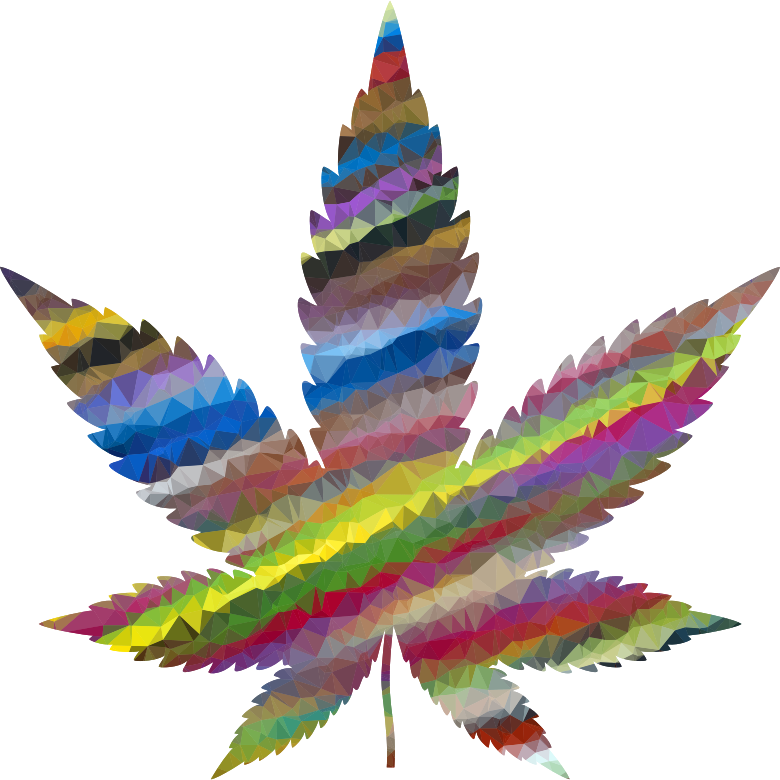 Low Poly Prismatic Marijuana Leaf