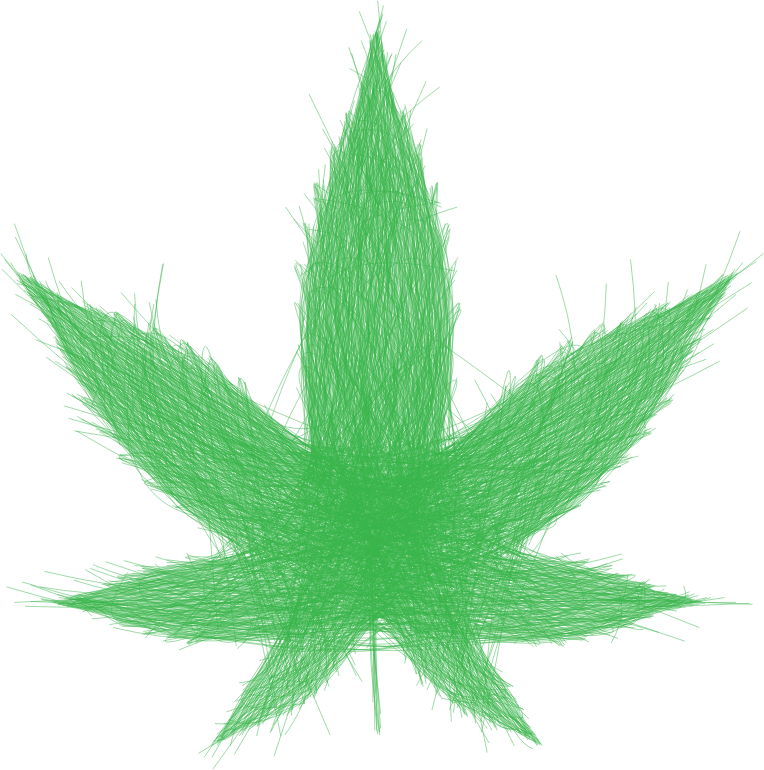 Marijuana Leaf Bezier Green