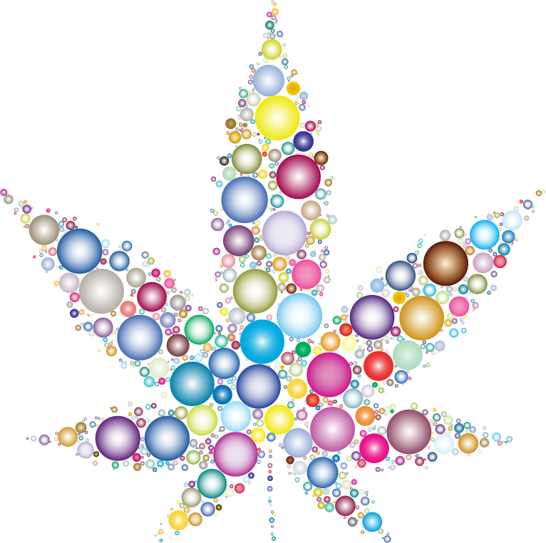 Marijuana Leaf Circles Prismatic