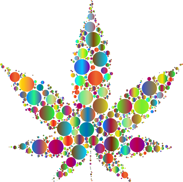 Marijuana Leaf Circles Prismatic 2