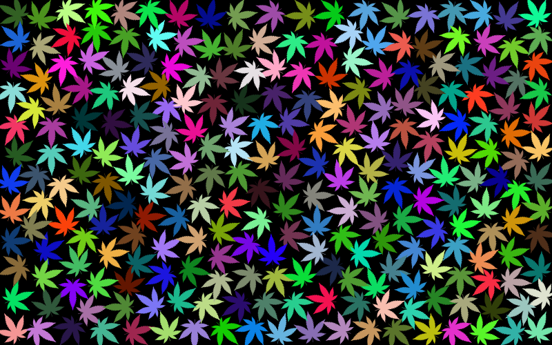 Prismatic Marijuana Background With Black