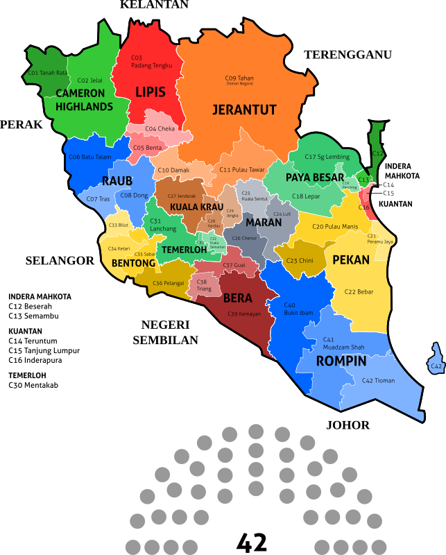 Pahang State Legislative Assembly Constituencies - 2018