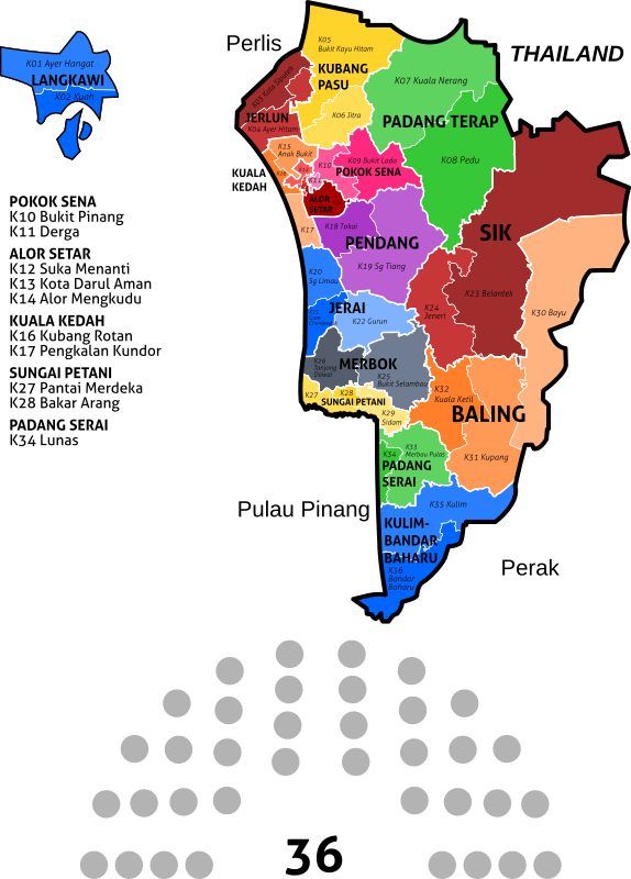 Kedah State Legislative Assembly Constituencies - 2018