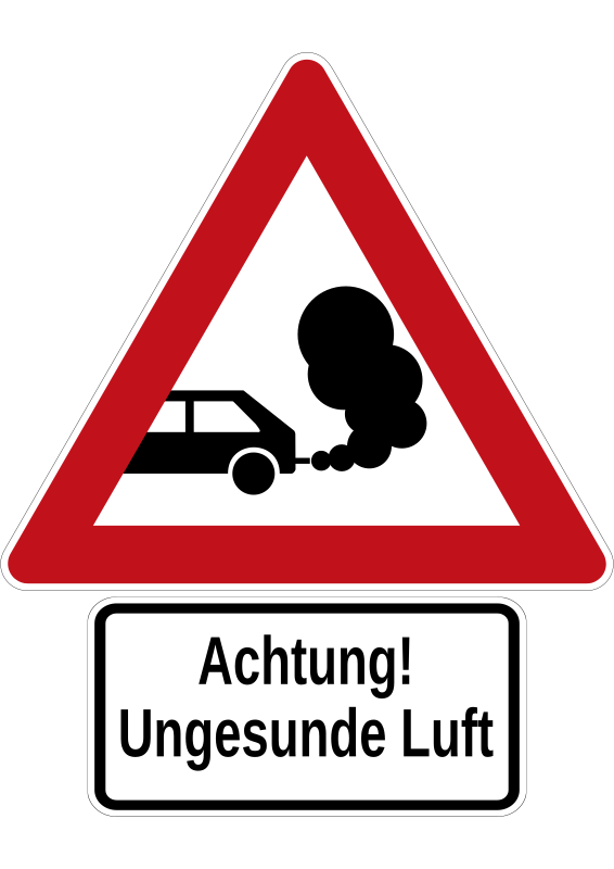 traffic warning sign - unhealthy air
