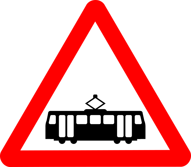 Roadsign tram