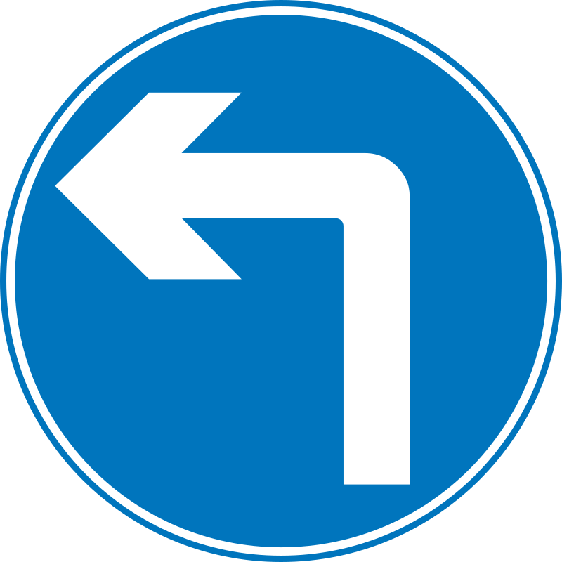 Roadsign turn ahead