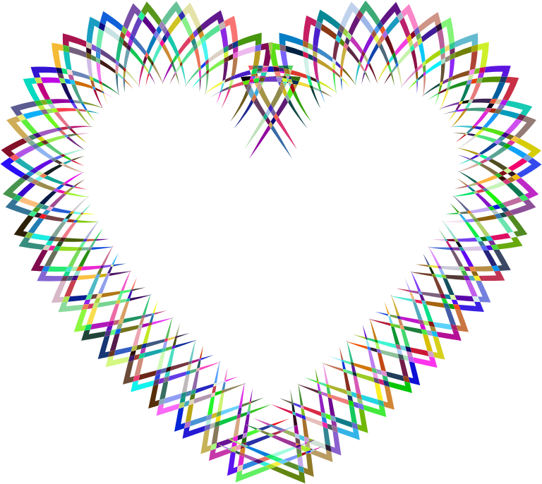 Abstract Geometric Frame I Heart Prismatic 2