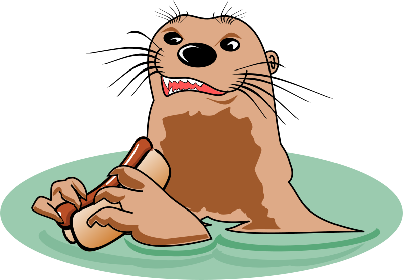 Otter with Hot Dog