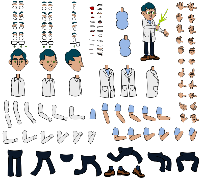 Vexstrips - Professor Blue Character Kit