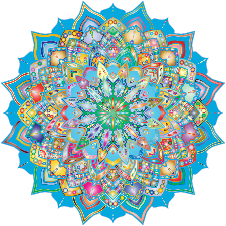 Floral Mandala Prismatic - Openclipart