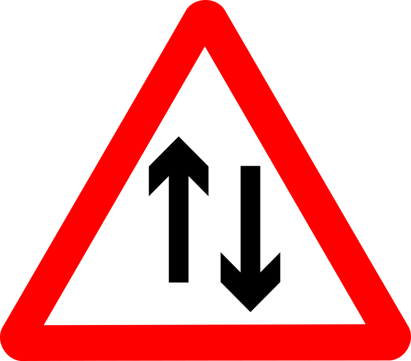 Roadsign two way ahead