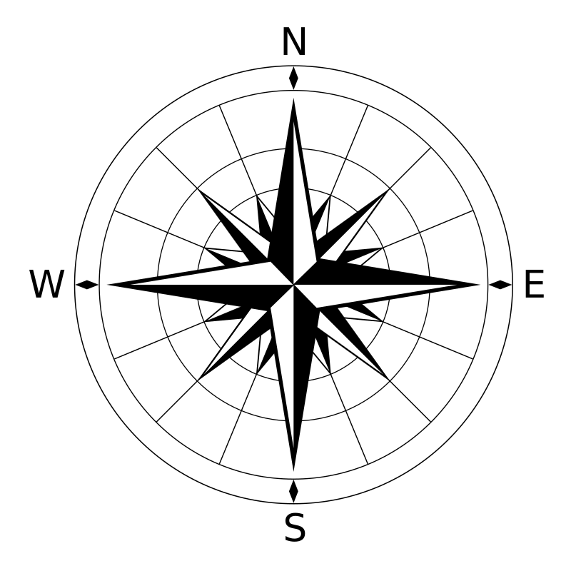 Wind rose - b/w