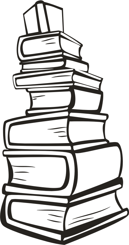 Stack of books 4 (outline) - Openclipart