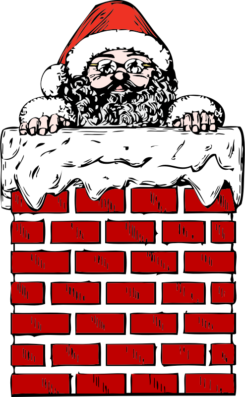 santa in a chimney