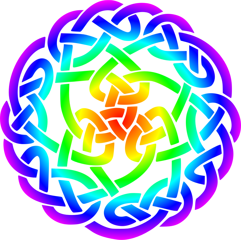 Celtic knot 3 (rainbow colours)