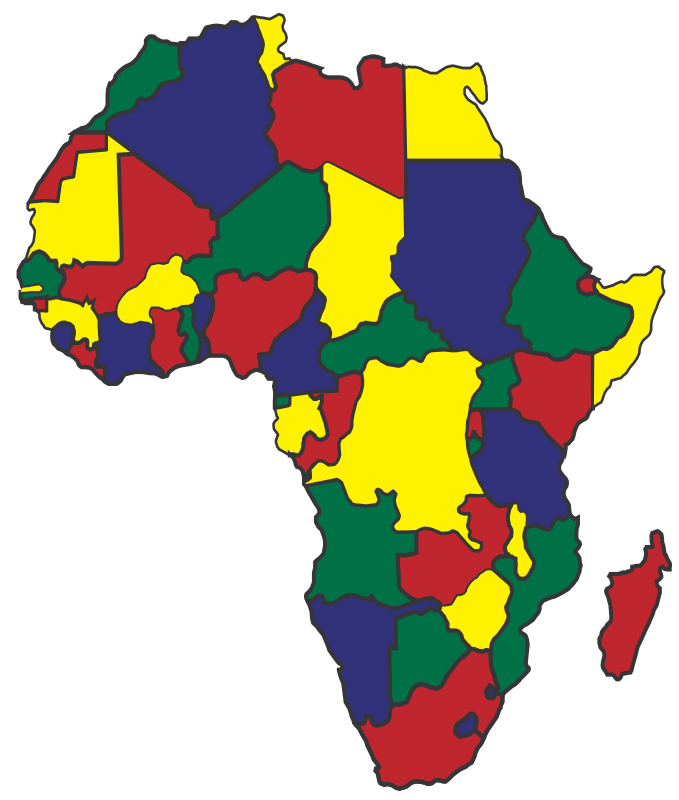 Colourful Map of Africa